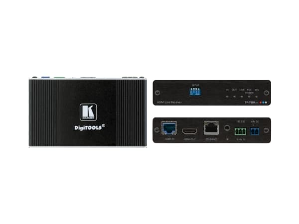 Kramer Electronics TP-789RXR, 4096 x 2160 piksler, AV-mottaker, 180 m, Koblet med ledninger (ikke trådløs), Sort
