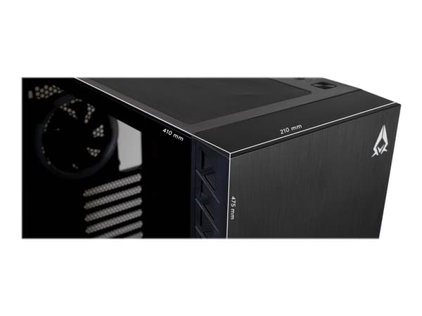 AZZA Zeno - Mid tower - utökad ATX - genomskinlig sidopanel (härdat glas) - ingen strömförsörjning (ATX) - svart - USB/ljud