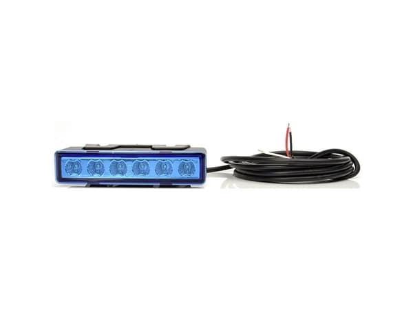 WAS Frontlys W117 899.1 12 V, 24 V via ledningsnet Opbygning, Indbygning, Skruemontering Blå