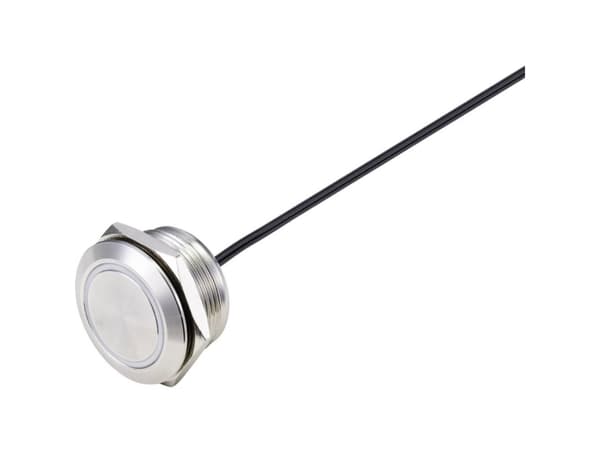 Conrad Drucktaster 24 V/DC 50 mA 1 x Ein/Aus IP65 tastend 1 St., Rustfrit stål, Rustfrit stål, DC, 24 V, 0,05 A