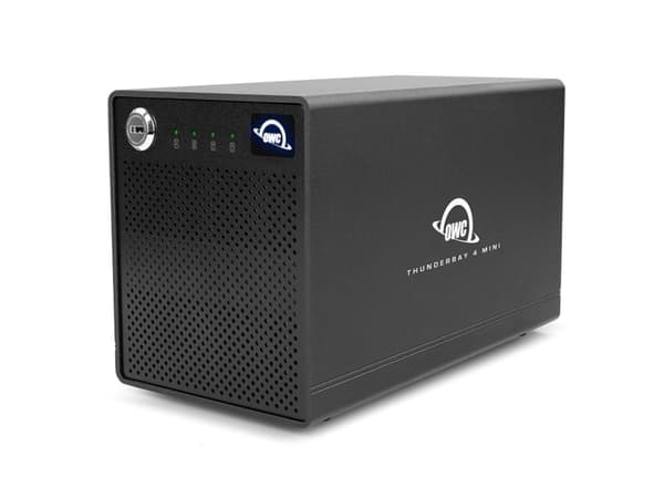 OWC ThunderBay 4 mini, HDD/SSD-kabinett, 2.5", SATA, 20 Gbit/s, Hot-swap, Sort