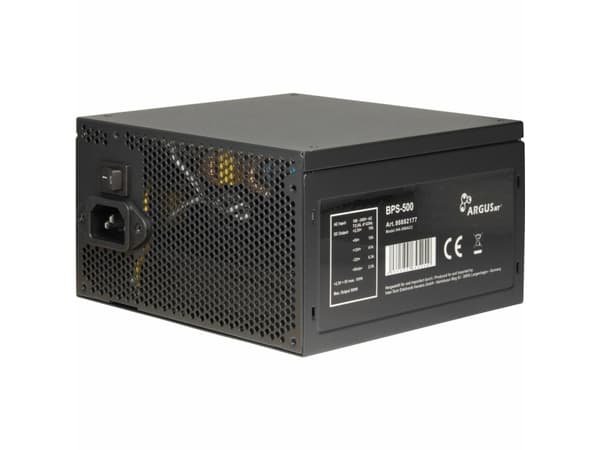 Inter-Tech ArgusNT BPS-500, 500 W, 100 - 240 V, 47 - 63 Hz, 7/3.5 A, 100 W, 420 W
