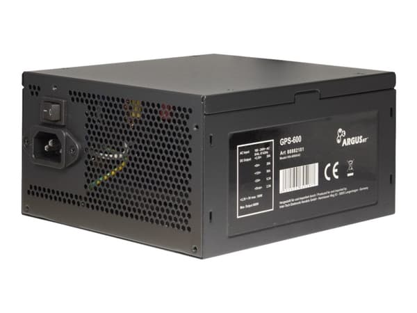 Inter-Tech Argus GPS-600, 600 W, 100 - 240 V, 47 - 63 Hz, 8/4 A, 100 W, 600 W