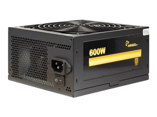 Inter-Tech Argus GPS-600, 600 W, 100 - 240 V, 47 - 63 Hz, 8/4 A, 100 W, 600 W