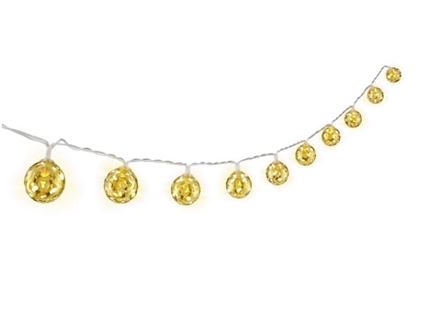 Goobay 58119, Fairy lights, Guld, Transparent, Metall, Polyvinylklorid (PVC), IP20, Transparent, 10 lampor Guld, Transparent