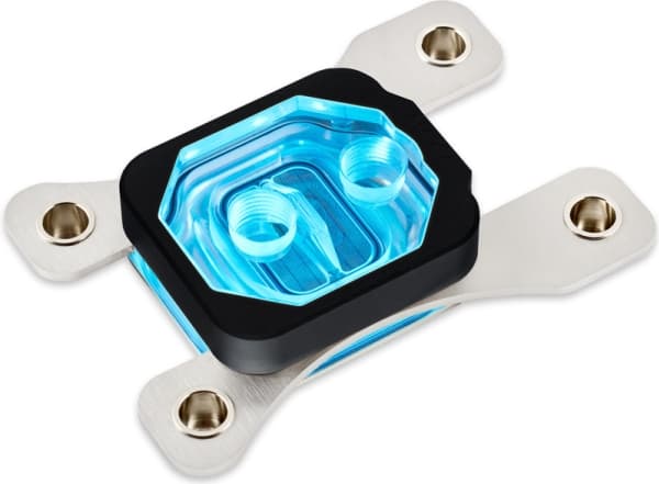 Aqua Computer kryos NEXT, Vattenblock, Akryl, Gjuten aluminium, Nickel, Metallisk, Transparent, Uttag AM4, AM5-sockel, 1/4", CPU