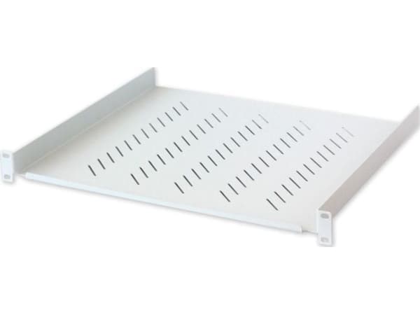 Techly I-CASE TRAY-400, Hylla till rackskåp, Grå, Metall, 25 kg, 1U, IEC 297, ISO 9001:2008