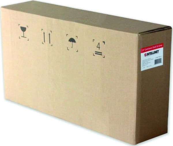 Techly I-CASE TRAY-400, Hylla till rackskåp, Grå, Metall, 25 kg, 1U, IEC 297, ISO 9001:2008