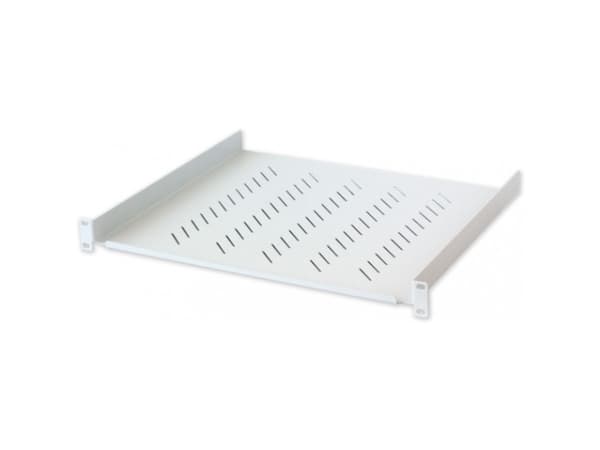 Techly I-CASE TRAY-400, Hylla till rackskåp, Grå, Metall, 25 kg, 1U, IEC 297, ISO 9001:2008