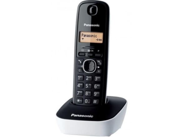 Panasonic KX-TG1611, DECT telefon, 50 oppføringer, Ringe-ID, Sort, Hvit Sort, Hvit