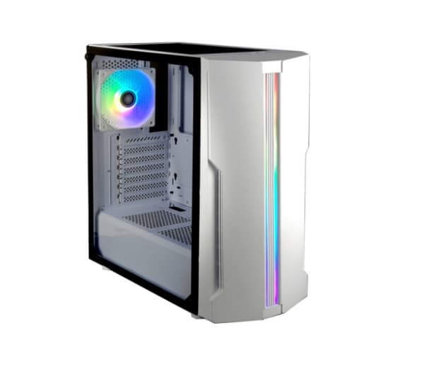 Xilence Performance C X502 - Mid tower - ATX - genomskinlig sidopanel (härdat glas) - ingen strömförsörjning (ATX) - vitt hölje - USB/ljud