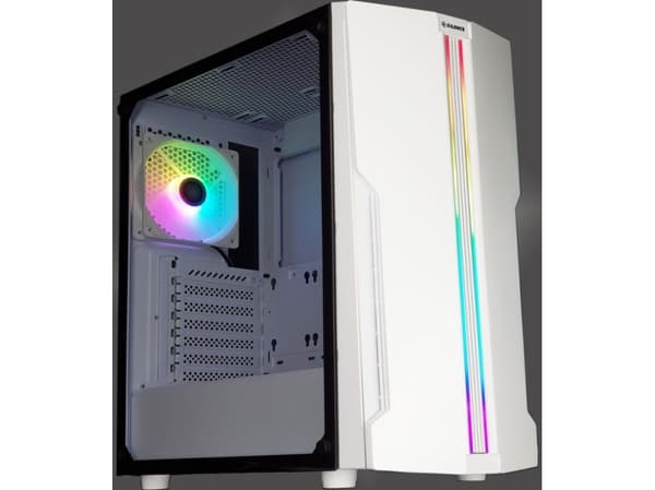 Xilence Performance C X502 - Mid tower - ATX - genomskinlig sidopanel (härdat glas) - ingen strömförsörjning (ATX) - vitt hölje - USB/ljud
