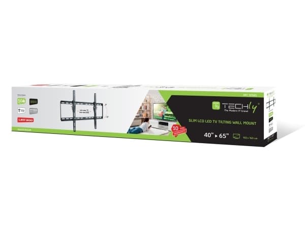 TECHly - Monteringssett (veggmontering) - for LCD-skjerm - svart - skjermstørrelse: 40"-65"