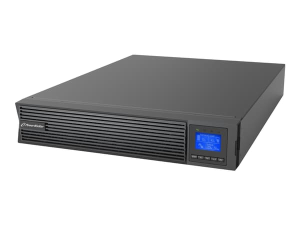 PowerWalker VFI 3000 ICR IoT - UPS (rackmonterbar/extern) - 3000 Watt - 3000 VA - 9 Ah - RS-232, USB, Ethernet - utgångskontakter: 9 Svart