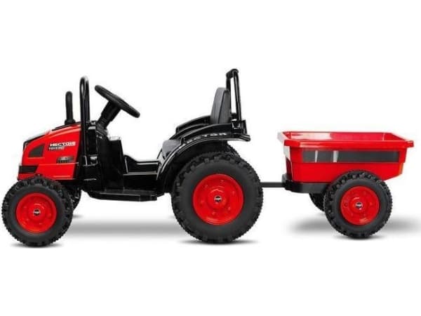 Toyz batteritraktor med tilhenger Caretero Toyz Hector batteribil + fjernkontroll - rød