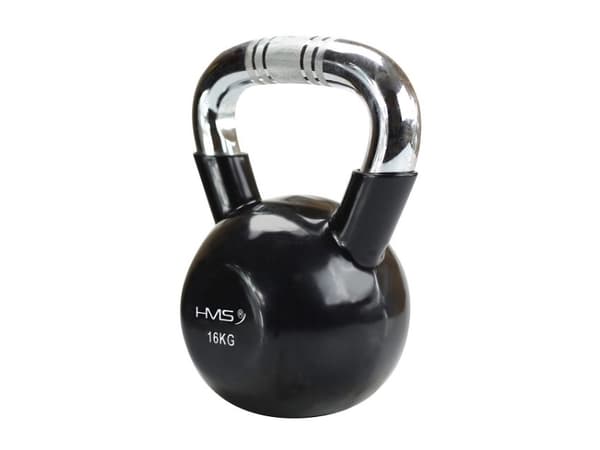 HMS Kettlebell Cast iron KTC16 handle chrome knurled black 16 kg (17-64-075)