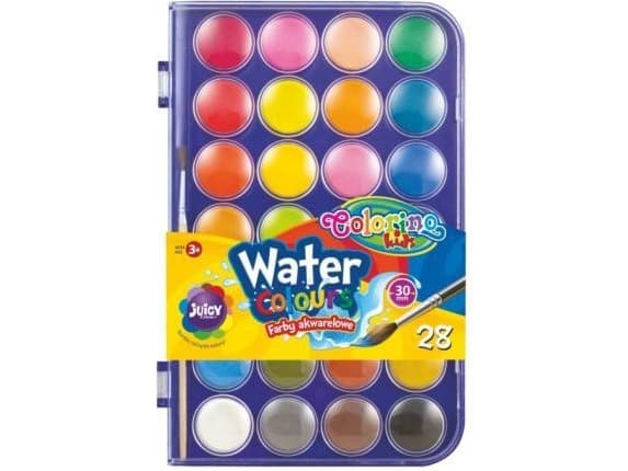 COLORINO KIDS WATERCOLOR PAINTS LARGE PASTILLE 28 COLORS