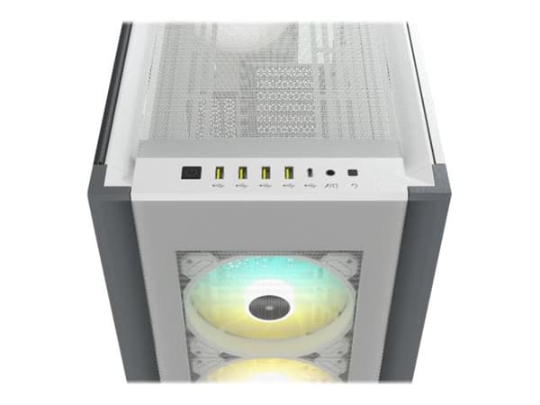 CORSAIR iCUE 7000X RGB - FT - utökad ATX - genomskinlig sidopanel (härdat glas) - ingen strömförsörjning (ATX) - vit - USB/ljud