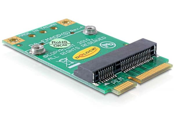 Delock Converter Mini PCI Express half-size > full-size - Kort för stigare