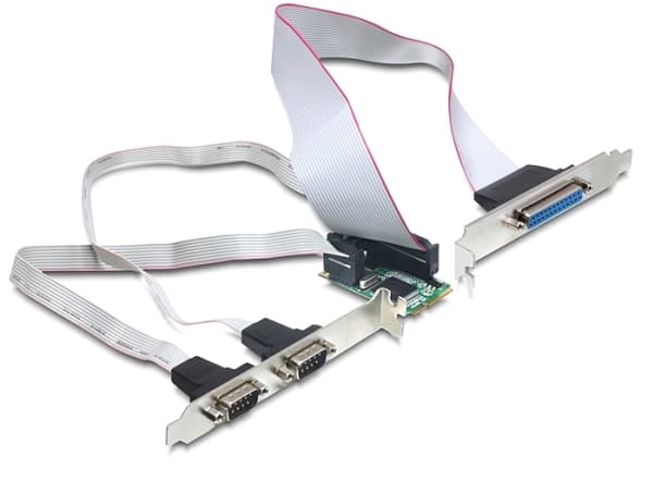 Delock MiniPCIe I/O PCIe full størrelse RS-232 2x DB9 Stecker, 1x Parallell DB25 Buchse Delock (95232)