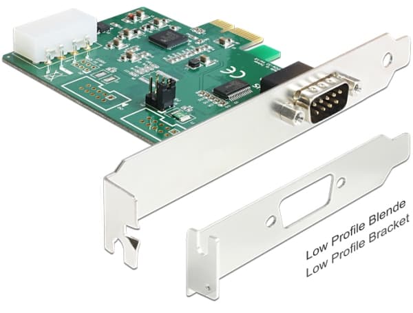 Delock PCI Express Card > 1 x Serial RS-232 High Speed 921K with Voltage supply - Seriell adapter - PCIe 2.0 lav profil - RS-232