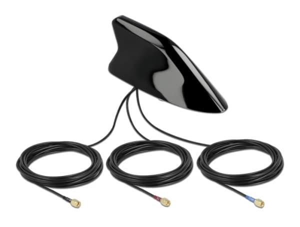 Delock - Antenn - hajfena - navigering, cellulär, Wi-Fi - 28 dBi, 3.5 dBi (for 698 - 960 MHz), 3 dBi (för 2400 MHz - 2.483,5 MHz), 3.5 dBi (for 1710