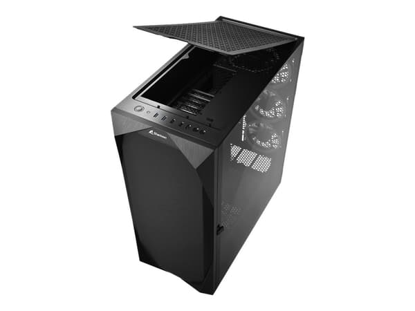 Sharkoon REV300 - Tower - utökad ATX - genomskinlig sidopanel (härdat glas) - ingen strömförsörjning - USB/ljud