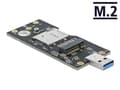 Pikkukuva 3 / 5: DeLOCK 63166, USB A-tyyppi, M.2, Musta, 38 mm, 93 mm, 6 mm