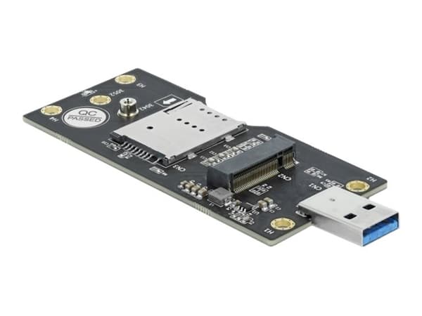 Delock USB 3.0 omformer type A hann til M.2 Key B med SIM-spor Sort