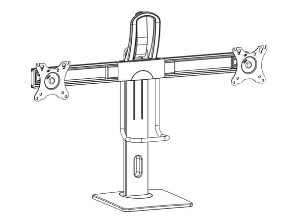 DELTACO Office ARM-0311 - Ställ - för 2 LCD-bildskärmar - svart - skärmstorlek: 17"-32" - fristående