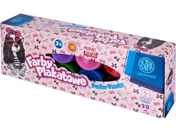 ASTRA art-pap Farby plakatowe 12 farger 20ml Sands ASTRA