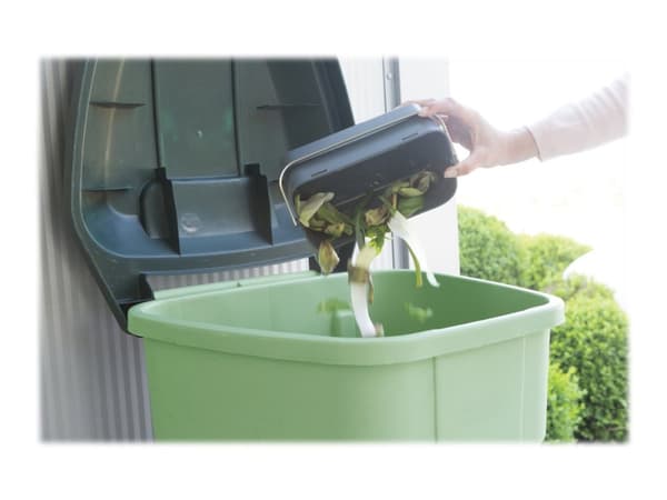 Brabantia - Food waste caddy - flipp-lokk - håndtak - mørk grå