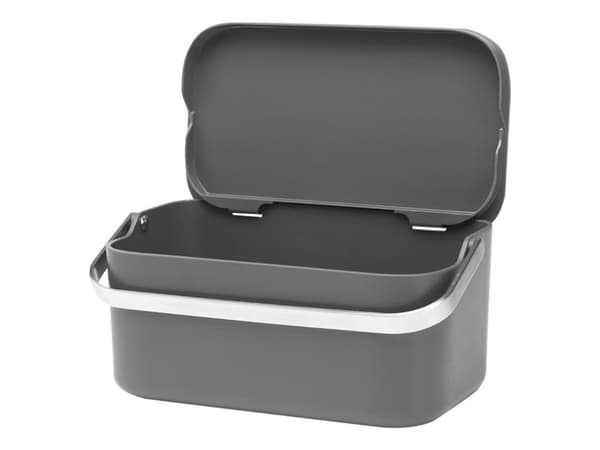 Brabantia - Food waste caddy - flipp-lokk - håndtak - mørk grå