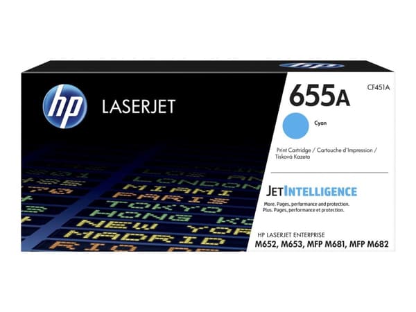 HP 655A alkuperäinen syaani LaserJet-värikasetti, 10500 sivua, Syaani, 1 kpl