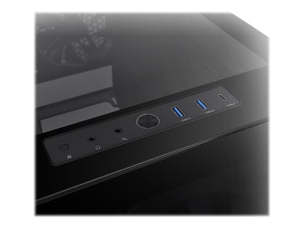 Thermaltake Divider 200 TG - Micro case - micro ATX - genomskinlig sidopanel (härdat glas) - ingen strömförsörjning (PS/2) - svart - USB/ljud