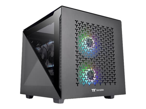 Thermaltake Divider 200 TG Air - Micro case - micro ATX - sidepanel med vindu (herdet glass) - ingen strømforsyning (PS/2) - svart - USB/lyd