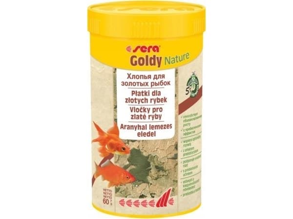 Sera Goldy Nature 250 ml, płatki -pokarm premium