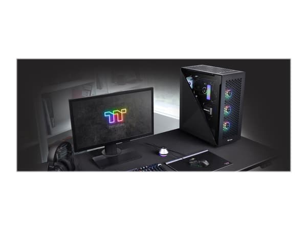 Thermaltake CA-1T4-00M1WN-02, Midi Tower, PC, Musta, ATX, mikro ATX, Mini-ITX, SPCC, 17 cm