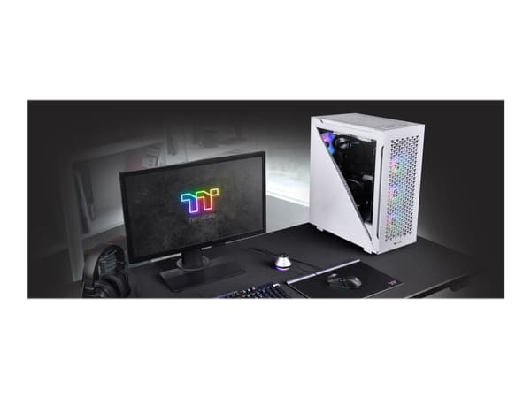 Thermaltake Divider 500 TG Air Snow Mid Tower, Midi Tower, PC, Valkoinen, SPCC, Karkaistu lasi, Pelaaminen, Sininen, Vihreä, Punainen