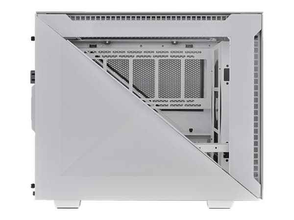 Thermaltake Divider 200 TG Snow - Micro case - micro ATX - sidepanel med vindu (herdet glass) - ingen strømforsyning (PS/2) - hvit - USB/lyd