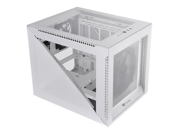 Thermaltake Divider 200 TG Snow - Micro case - micro ATX - sidepanel med vindu (herdet glass) - ingen strømforsyning (PS/2) - hvit - USB/lyd