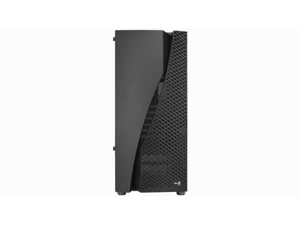 AeroCool Wave-G-BK-v1 - Mid tower - ATX - genomskinlig sidopanel (härdat glas) - ingen strömförsörjning (ATX) - svart - USB/ljud