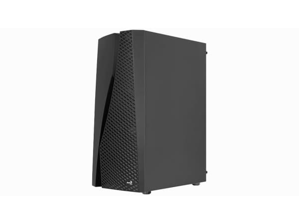 AeroCool Wave-G-BK-v1 - Mid tower - ATX - genomskinlig sidopanel (härdat glas) - ingen strömförsörjning (ATX) - svart - USB/ljud