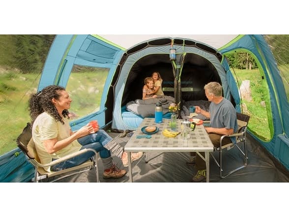 Coleman Pines. Anzahl der Schlafplätze: 4 Person(en), Rahmentyp: Festrahmen, Gesamtfläche: 13,44 m². Typ: Tunnelzelt, Zweck: Camping, Färbung: Monoch