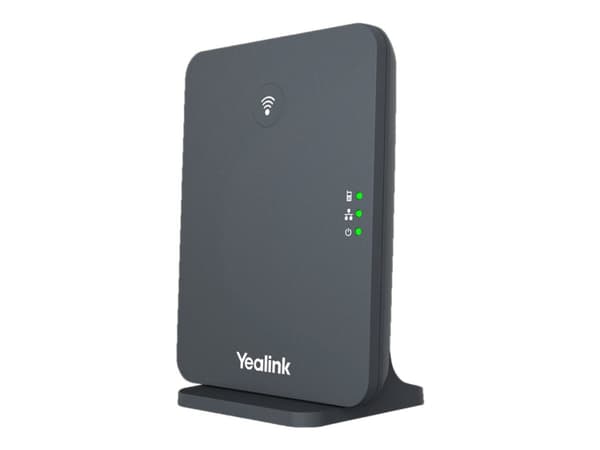 Yealink W70B - Trådløs telefonbasestasjon / VoIP telefonbasestasjon med anrops-ID - IP-DECT - treveis anropskapasitet - SIP, SIP v2, SRTP, RTCP-XR, V Grå