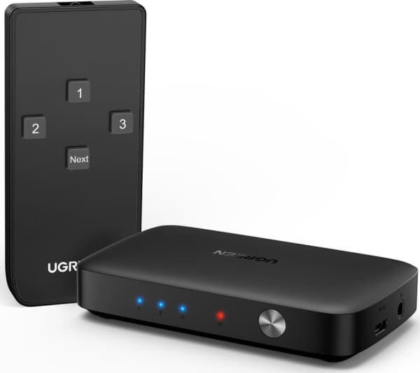 Ugreen - Video/audiosplitter - 3 in, 1 ut - 1 x HDMI - skrivbordsmodell