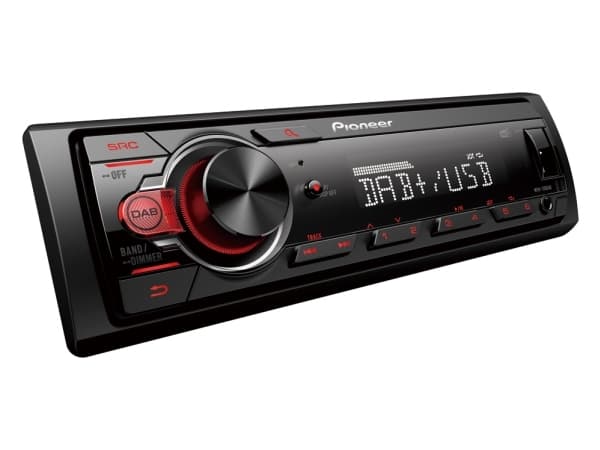 Pioneer MVH-130DAB, Svart, Röd, 1 DIN, 200 W, 50 W, Android, Rotations-