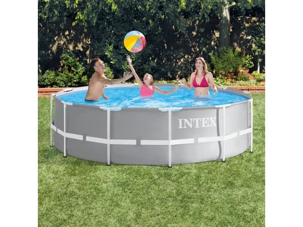 Intex 26716, 8592 l, Pool med ram, Vuxen och barn, Stege, Blå, Grå, 40,8 kg