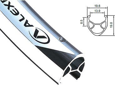 ALEXRIMS Road rim R450 700x28 holes. side CNC black (ALX-R45028)