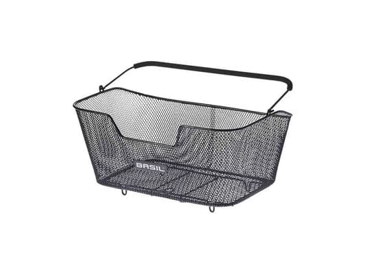 Basil Base L, Bakre, Sykkelkurv, Stål, Svart, 5 kg, 480 mm